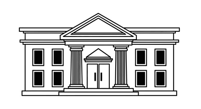 Classic Building with Columns and Pediment.