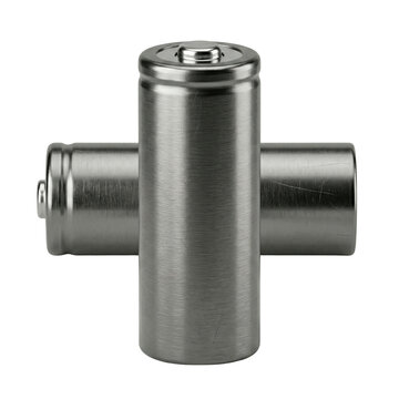 Two metal rechargeable batteries in cross shape