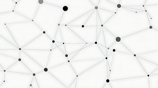 Abstract digital network with connected dots and lines representing data communication and technology background