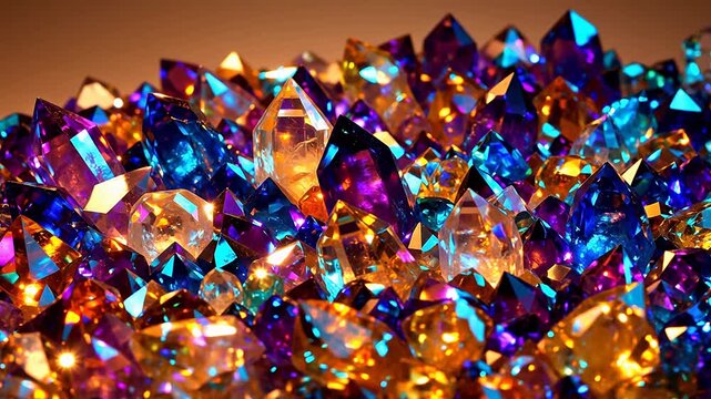 Colorful gemstones in closeup