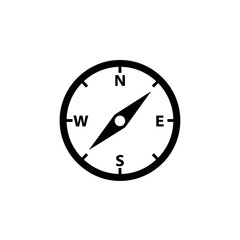 Black and white compass navigation tool.