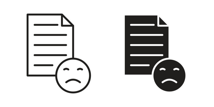 Complaint icon, line pictogram on white.