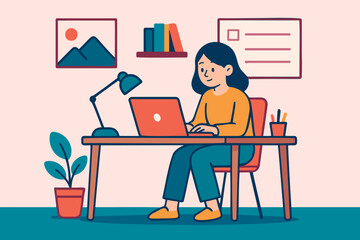 business woman working on computer