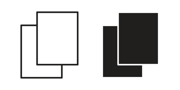 Copy icon, line pictogram on white.