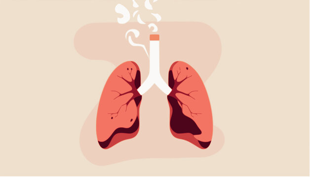 Smoking Is Harmful Health Awareness Flat Vector Illustration