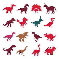 Assorted Dinosaur Silhouettes in a Variety of Colors © Xihan