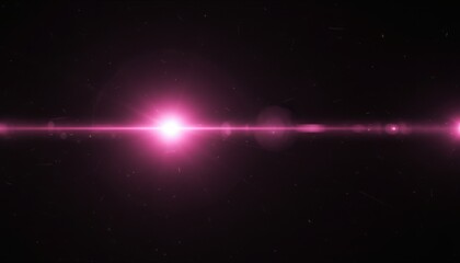 Obraz premium Bright pink light leak flare streak, cinematic film burn edge glow, soft dusty particles, analog 35mm scratches, heavy grain texture, isolated black background