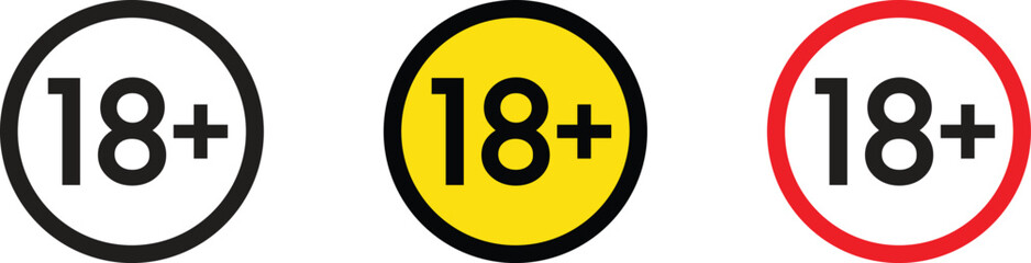 Fototapeta premium 18 age restriction warning signs