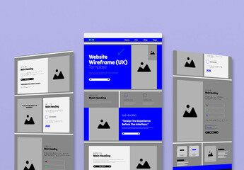 Clean UI UX Wireframe Layout Design