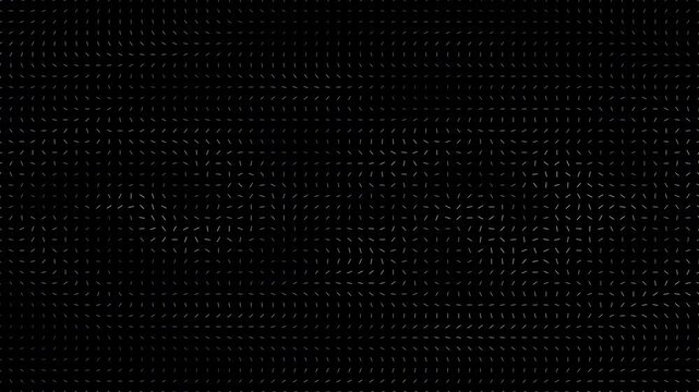 Animated abstract background featuring triangle particles flowing through dynamic vector field with geometric motion and data visualization aesthetics. Ideal for motion graphics, technology visuals.