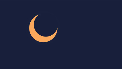 Celestial crescent moon silhouette against deep cosmic night sky with gradient dark blue tones for space-themed designs © Hera