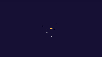 Obraz premium Celestial digital illustration of a minimalist constellation cluster with glowing stars and a central golden sun against a deep cosmic void, perfect for space-themed backgrounds