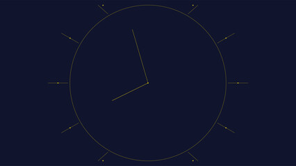 Celestial digital clock design with glowing constellation lines and hour markers on deep cosmic black background © Hera