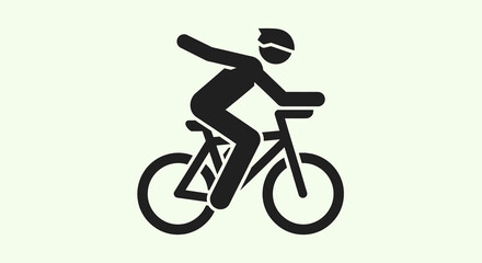 Obraz premium Cycling silhouette of a person riding a bicycle