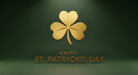 Golden shamrock for St. Patrick's Day celebration