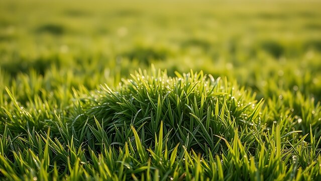 mediocrity. A subtle grassy mound with morning dew, a slight elevation in the natural terrain. travel magazines, destination branding, designed for outdoor magazines and nature guides.