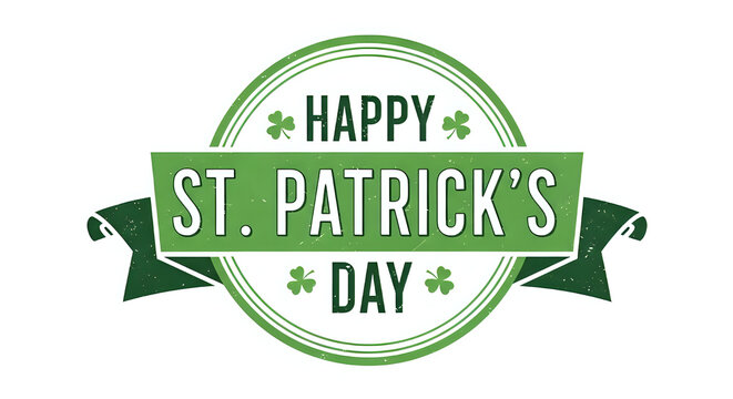 Happy St. Patrick's Day celebration with green badge