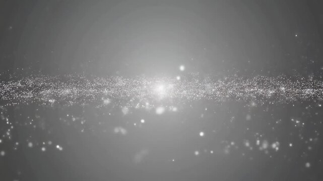 Observing a glowing celestial light with halo and gradient in abstract grayscale space from a central viewpoint