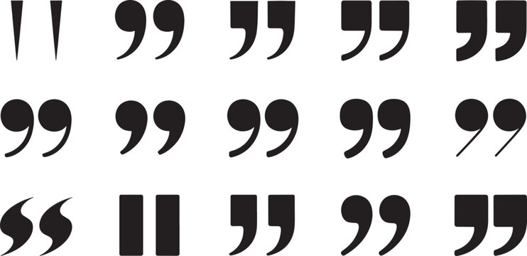 Quotation mark symbols quotation marks quotes black white background
