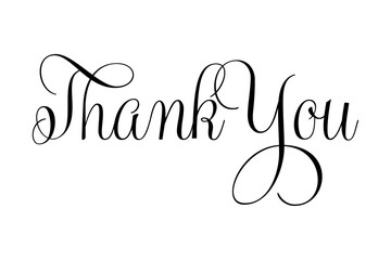 Thank You - 手書き風の筆記体で書いたThank You（ありがとう）の文字（カリグラフィー）
