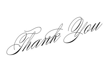 Thank You - 手書き風の筆記体で書いたThank You（ありがとう）の文字（カリグラフィー）
