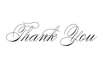 Thank You - 手書き風の筆記体で書いたThank You（ありがとう）の文字（カリグラフィー）
