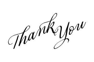 Thank You - 手書き風の筆記体で書いたThank You（ありがとう）の文字（カリグラフィー）
