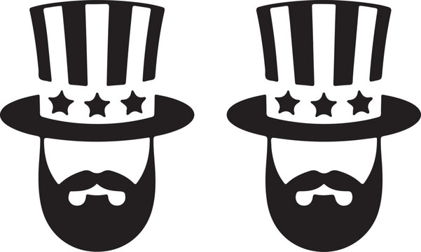 Uncle Sam Hat silhouette vector illustration