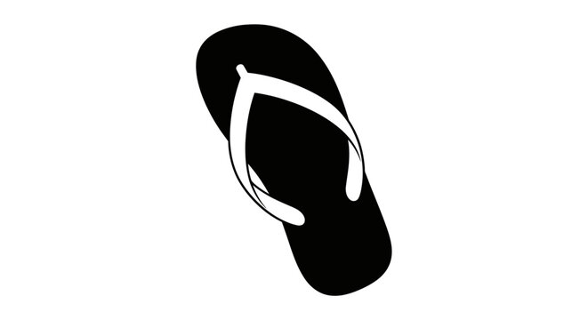 Black flip flop isolated.