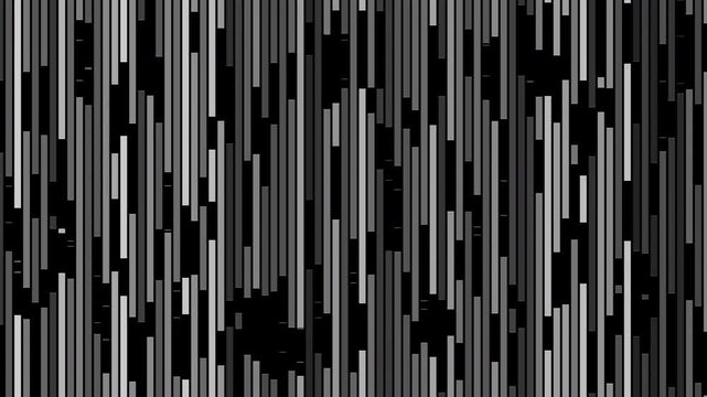 Animated abstract background featuring vertical bars, dynamic data motion, and digital rhythm patterns. Ideal for motion graphics, technology visuals, audio visualizers, data displays, presentations.