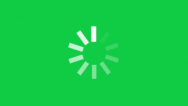 Circular Loading Minimalist Processing Loop Animation White On Isolated Green Background