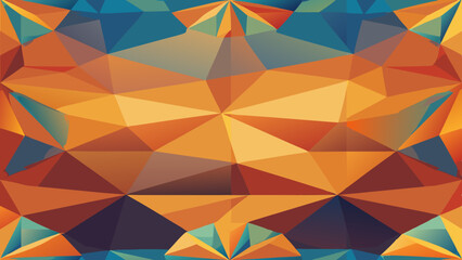 Obraz premium Geometric mosaic background with triangles in yellow and blue