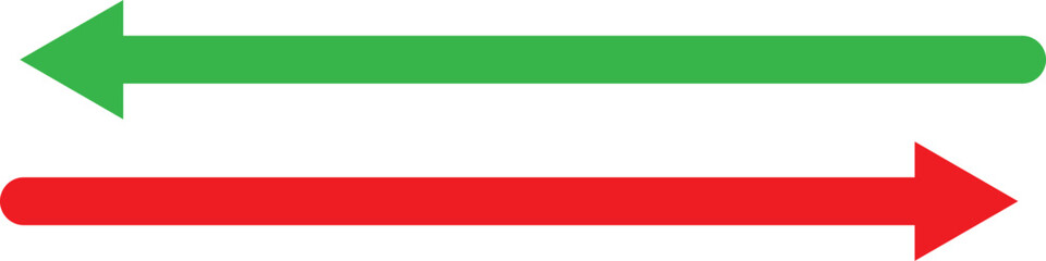 Obraz premium Set of long arrow icon. Black and blue, green horizontal double side arrow. long arrow vector icon set. Long arrows left and right in flat style. Long arrow symbol, icon design., arrow design EPS10