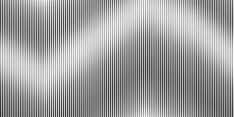 Naklejka premium Narrow black-white vertical lines. Symmetric geometric ornament. Striped seamless pattern, abstract wallpaper. Digital paper for textile print, page fill. Vector