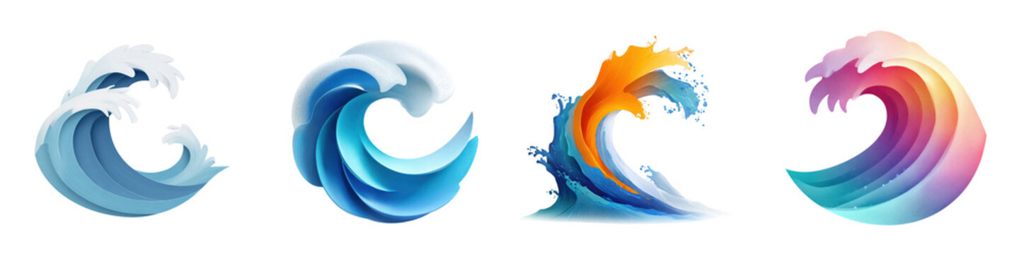 PNG 2d ocean wave no bg sample mockup water spash effect using for decoration.
