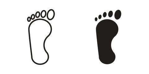 Obraz premium Foot icon black, line, flat vector, isolated illustration.