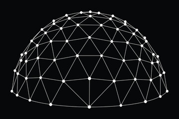 Abstract geodesic dome wireframe with polygon mesh structure © Graphicsign