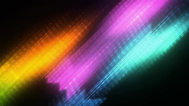Animation diagonal line visual dynamic upward black background vibrant abstract gradient art colourful moving luminous streaks creating glowing diagonal bands that flow upward across black background
