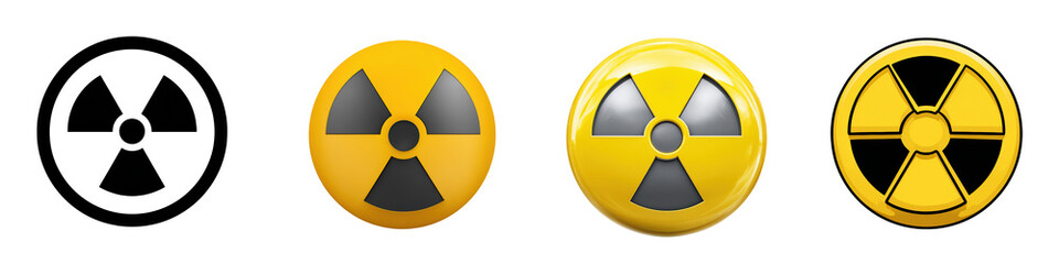 Nuclear icon isolated 3d mockup without background using for weapon purpose.