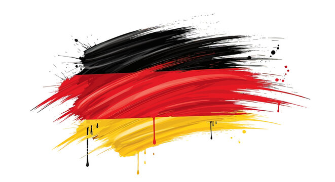 German Flag Paint Brush Strokes Colors.