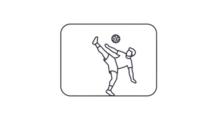 Fototapeta premium Dynamic athletic action of a player performing a powerful overhead kick with precision