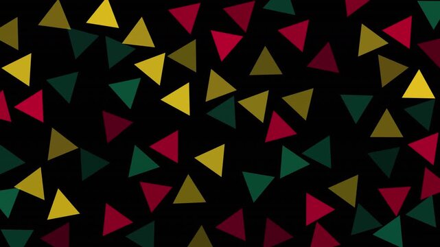 Emancipation day pattern on black background with colorful triangle design symbolizing freedom, perfect for ornament of Celebrating Juneteenth 