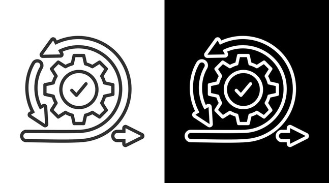 Agile White Icon Set Vector 