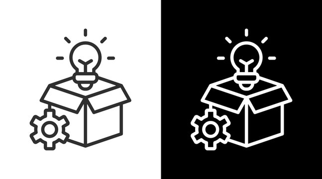 Product Development White Icon Set Vector 