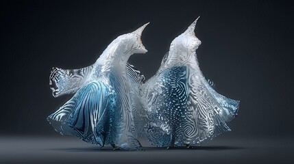 Fototapeta premium Abstract Dance Figures Representing Motion and Fluidity in Art