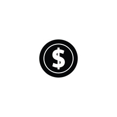 Obraz premium Black circular with a white dollar sign symbol in the center circle currency