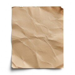 Fototapeta premium Crumpled brown paper bag with natural texture and creases isolated on white background