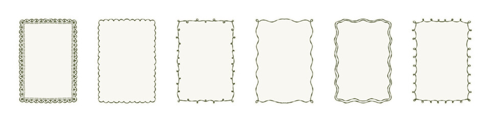 Retro stamp frames. Green outline rectangle border poster frames, vector illustration © Катерина Тышковская