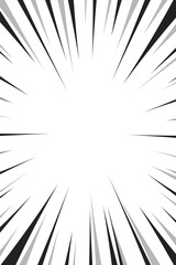 Obraz premium Black radial comics style lines isolated on white background. speed abstract. Vector illustration
