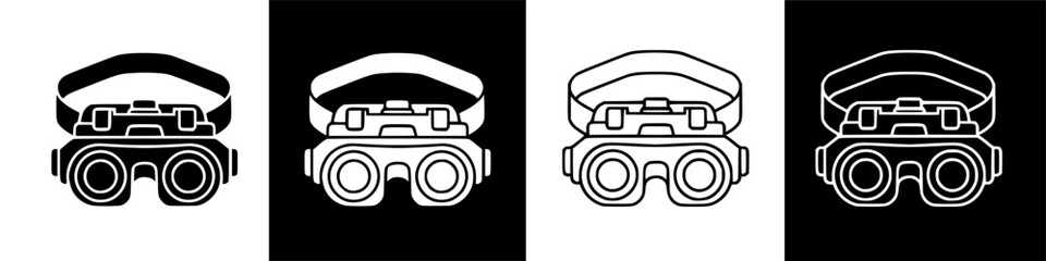 Night Vision Goggles Icon Set for Digital Design. © IamHydra13